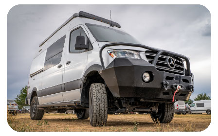 Sprinter camper in off-road use